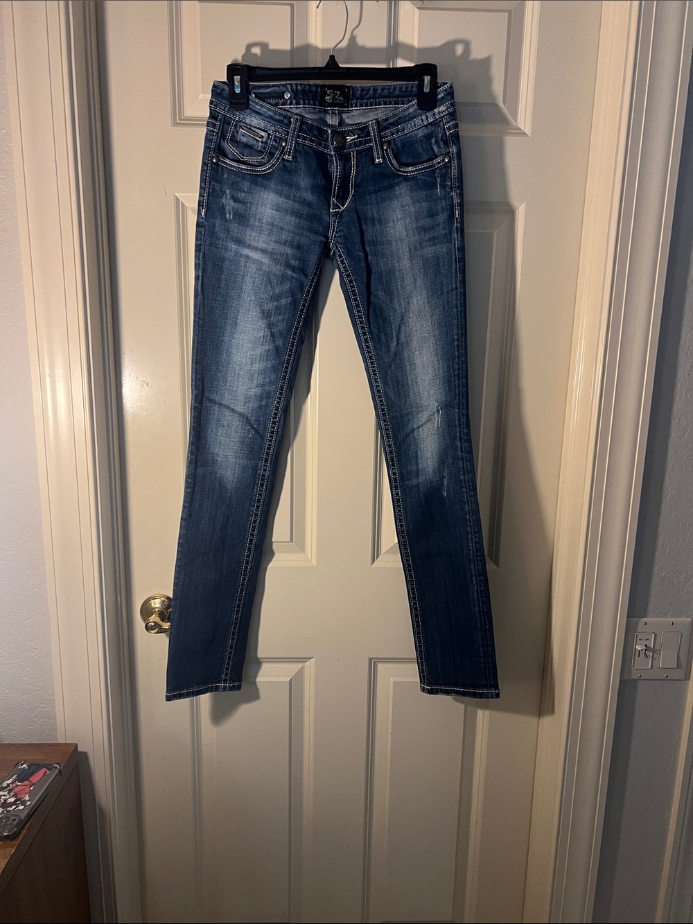 Slim Stretch Skinny Jeans in Faded Blue